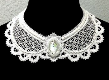 Freestanding Battenberg Lace Victorian Dress Collar