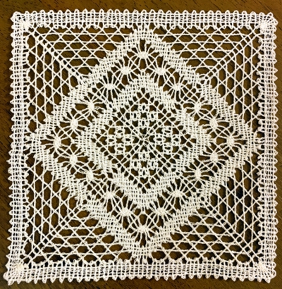 Freestanding Bobbin Lace Square Doily