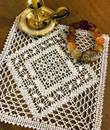 Freestanding Bobbin Lace Square Doily