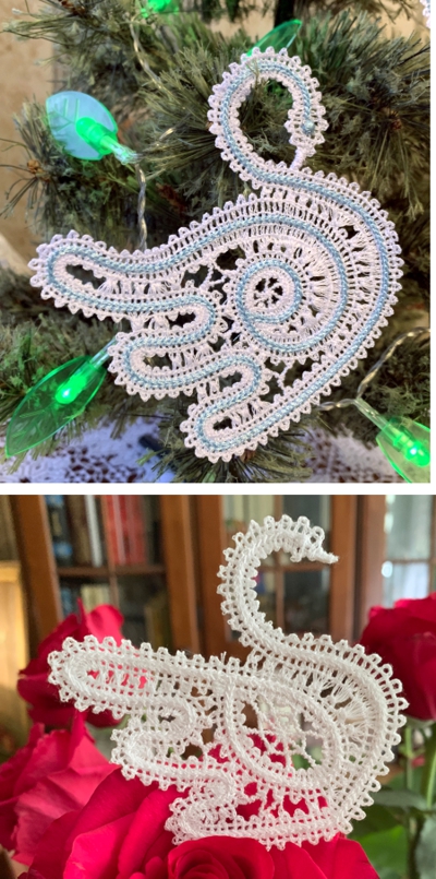 FSL Battenberg Swan Ornament Set