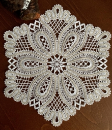 Freestanding Battenberg Lace Snowflake Doily