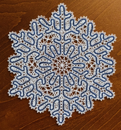 Freestanding Battenberg Lace Winter Doily