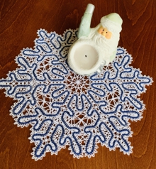 Freestanding Battenberg Lace Winter Doily