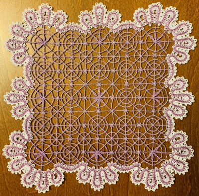 Freestanding Battenberg Lace Circles Doily