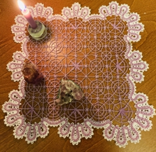 Freestanding Battenberg Lace Circles Doily