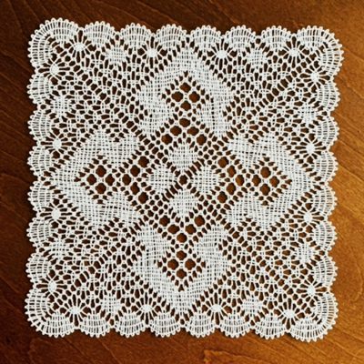 Freestanding Bobbin Lace Diamond Doily