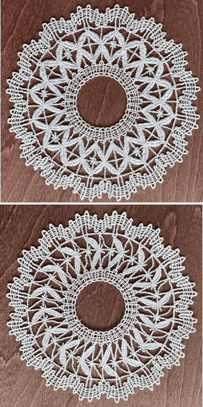 Freestanding Bobbin Lace Round Doily Set