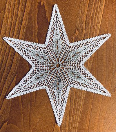 Freestanding Bobbin Lace Star of Bethlehem