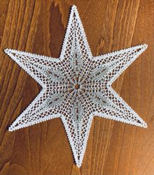Freestanding Bobbin Lace Star of Bethlehem
