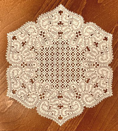 Freestanding Battenberg Lace Baroque Doily