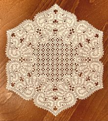 Freestanding Battenberg Lace Baroque Doily