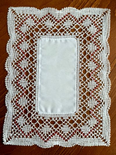 Freestanding Bobbin Lace Rectangular Doily