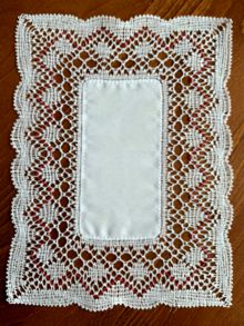 Freestanding Bobbin Lace Rectangular Doily