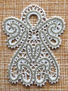 Freestanding Battenberg Lace Angel Machine Embroidery Design