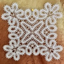 Freestanding Battenberg Square Lace Doily Machine Embroidery Design