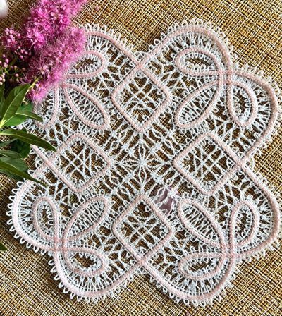 Serenade Freestanding Battenberg Lace Doily
