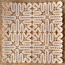Freestanding Battenberg Square Lace Doily Machine Embroidery Design