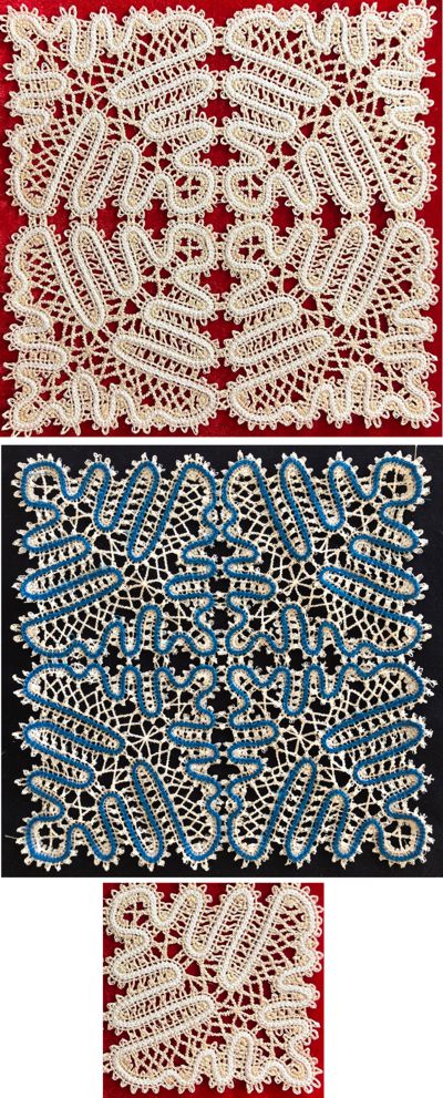 Freestanding Battenberg Winter Frost Doily Set