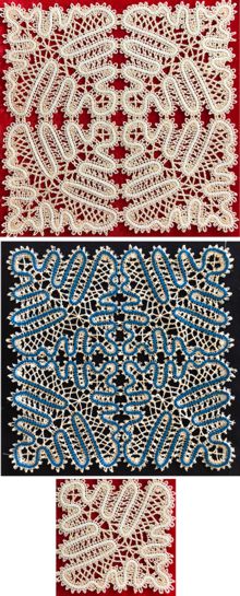 Freestanding Battenberg Winter Frost Doily Set