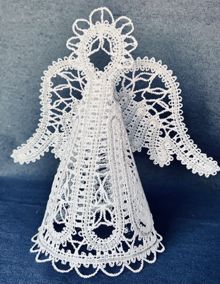 3D Freestanding Battenberg Lace Angel Machine Embroidery Design
