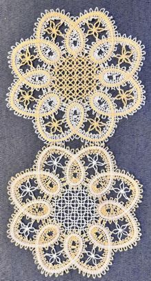 Freestanding Battenberg Flower Doily Set
