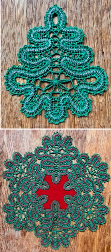 Freestanding Battenberg Lace Christmas Tree