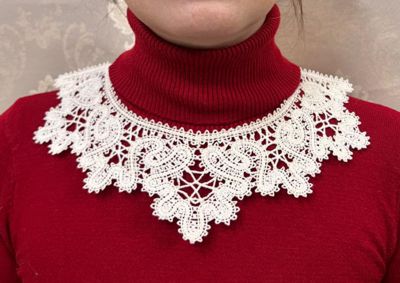 Freestanding Battenberg Lace Yoke of Collar