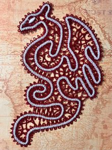 Freestanding Battenberg Lace Dragon Ornament