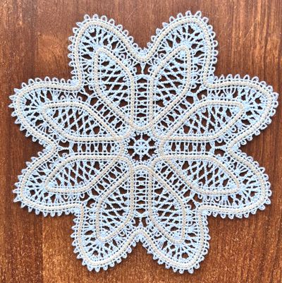 Freestanding Battenberg Lace Flower Doily