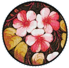 Round Flower Panel for Bag Machine Embroidery Design