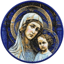 Blue Madonna (Byzantine Icon) Machine Embroidery Design