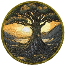 Celtic Tree of Life Machine Embroidery Design in Photo Stitch Technique
