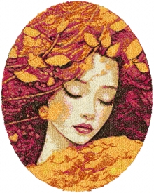 Autumn Girl Machine Embroidery Design