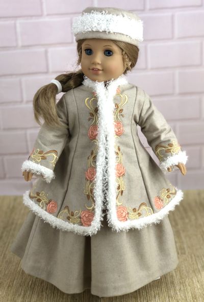Embroidered Winter Coat for 18-inch Dolls