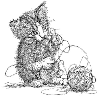 Kitten with a Ball of Yarn