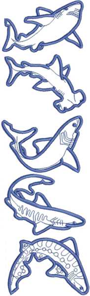 Shark Applique Design Set