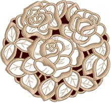 Three Rose Doily