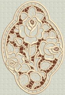 Three Roses Medallion Cutwork Lace