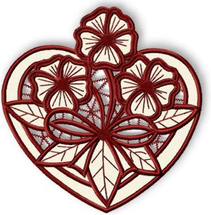 Valentine Heart Cutwork Lace