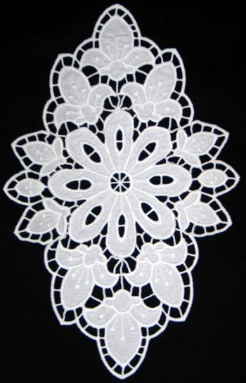 Fleur de Lis Cutwork Doily