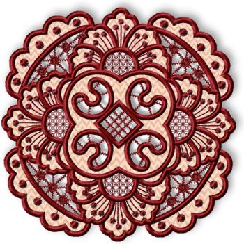 Cutwork Lace Peony Doily