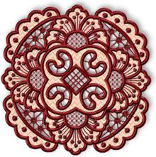 Cutwork Lace Peony Doily