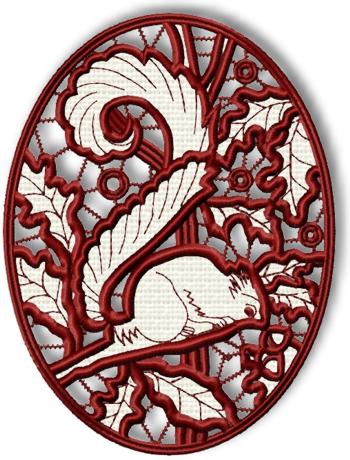 Squirrel Cutwork Lace