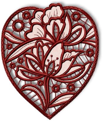 Valentine Heart Cutwork Lace