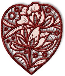 Valentine Heart Cutwork Lace