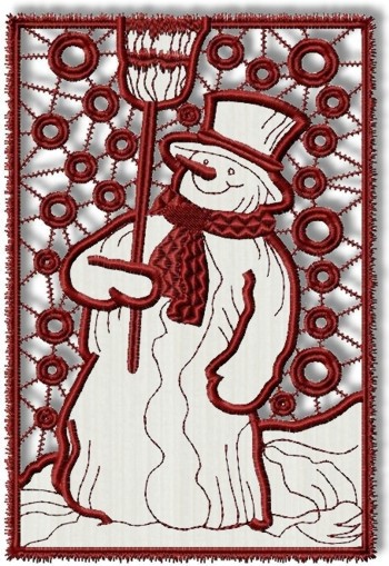 Snowman Cutwork Lace