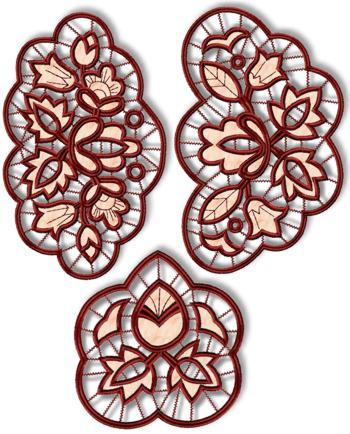 Cutwork Leaves and Flowers Set