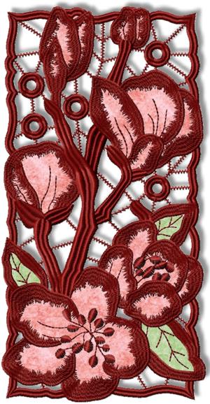 Cutwork Lace Applique Apple Blossom Panel