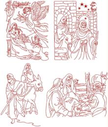 Nativity Redwork Set