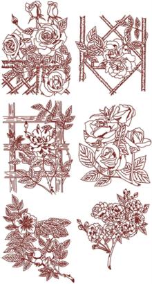 Rose Garden Redwork Set